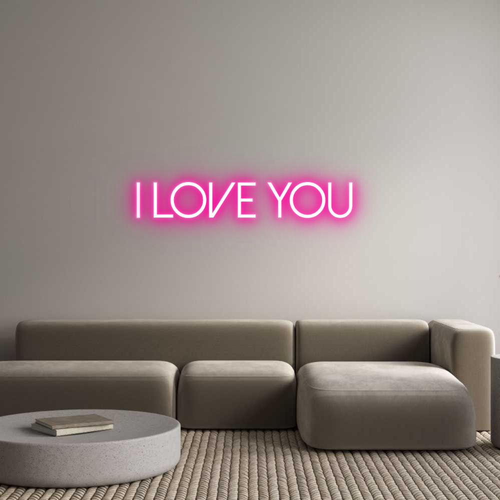 Custom Neon Text - I love you