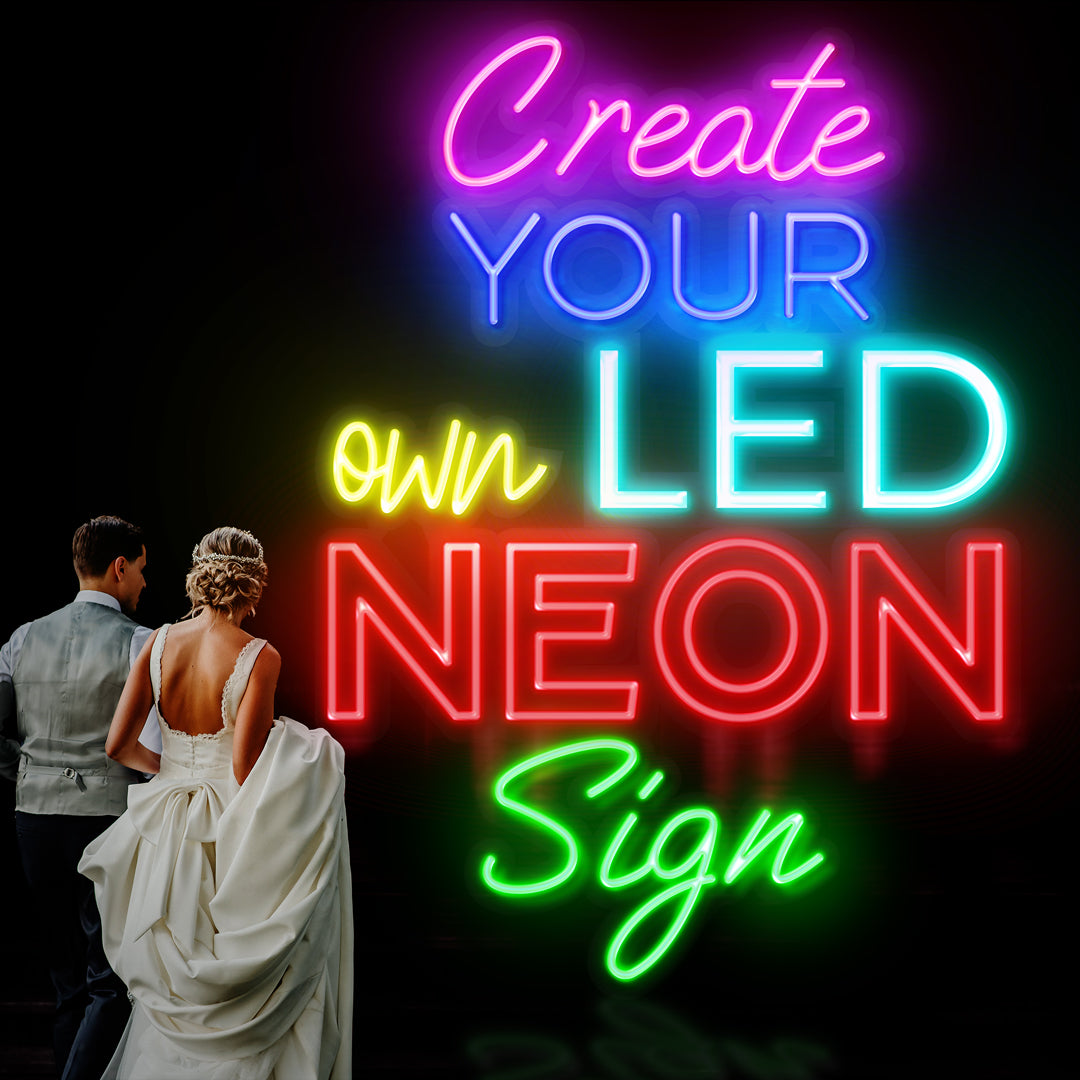 Neon Signs For Weddings - Custom LED Lights - High Quality Personalised Text - 3 Year Warranty