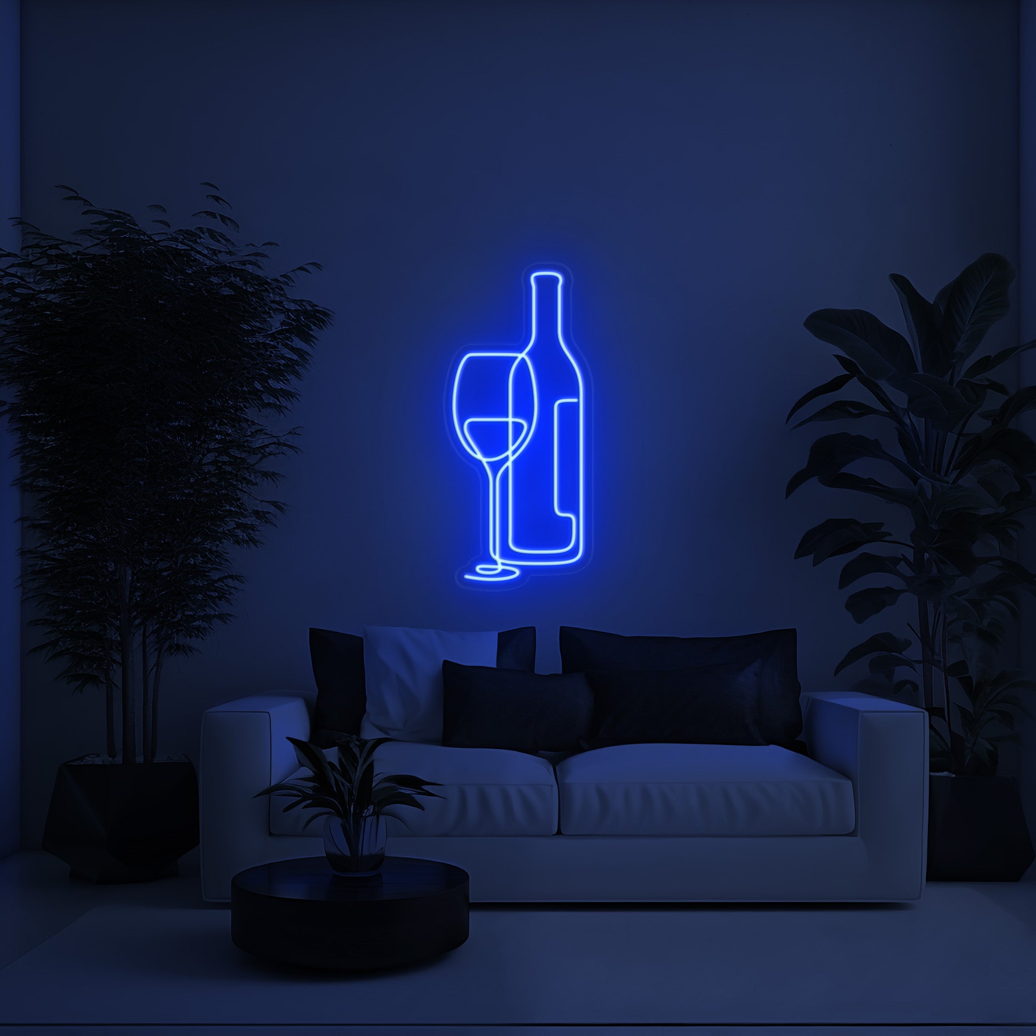Wine Glass and Bottle Aesthetic LED Neon Sign!