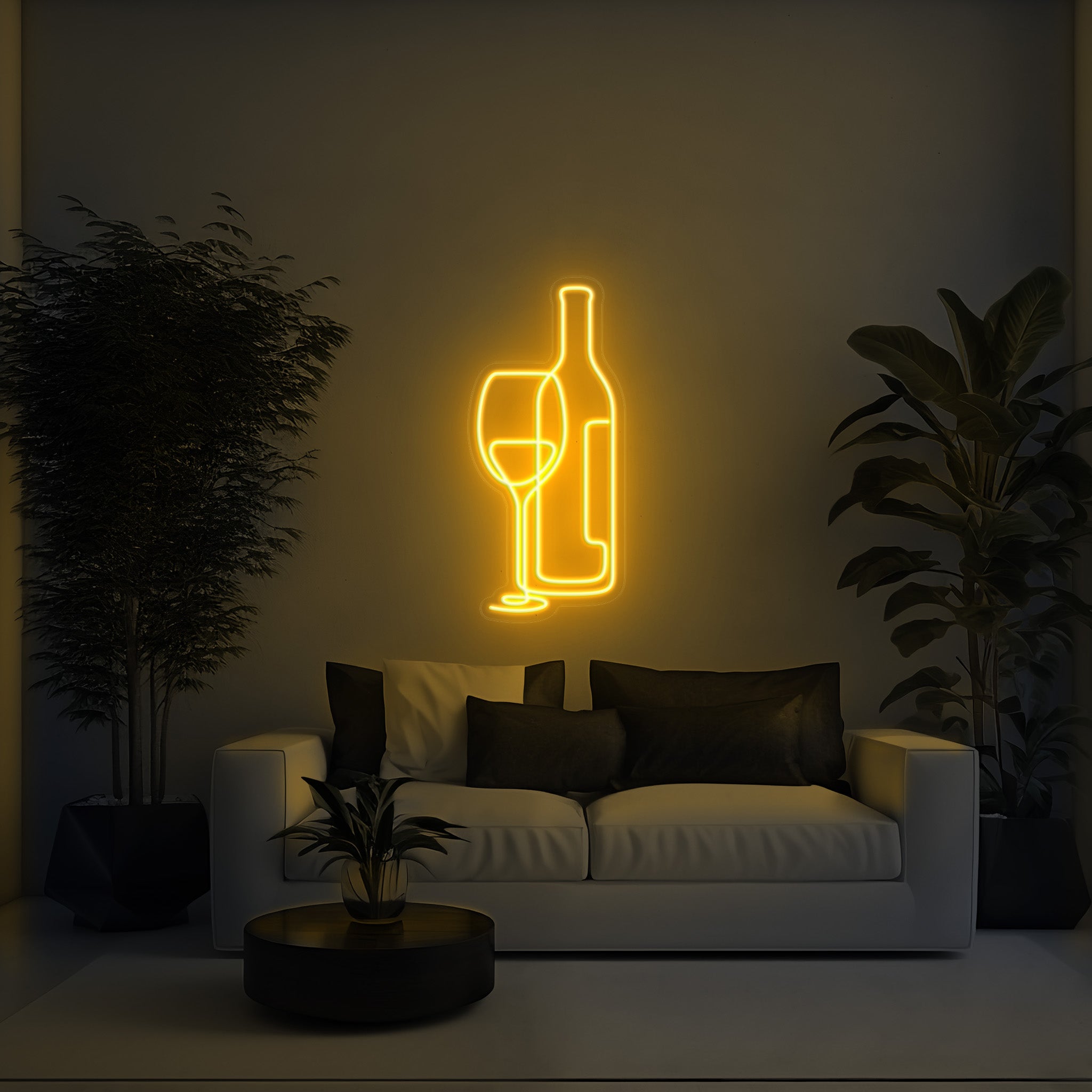 Wine Glass and Bottle Aesthetic LED Neon Sign!