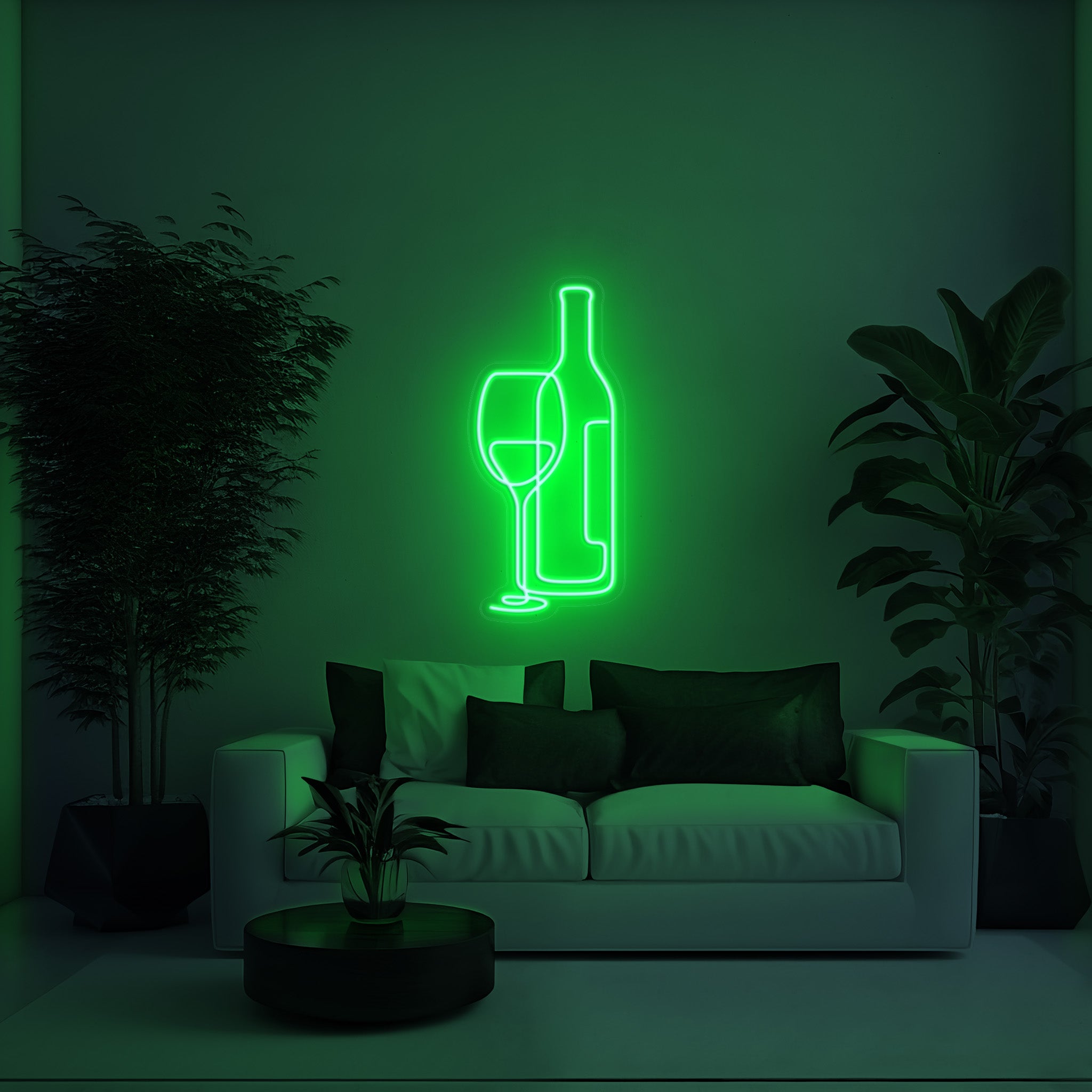 Wine Glass and Bottle Aesthetic LED Neon Sign!