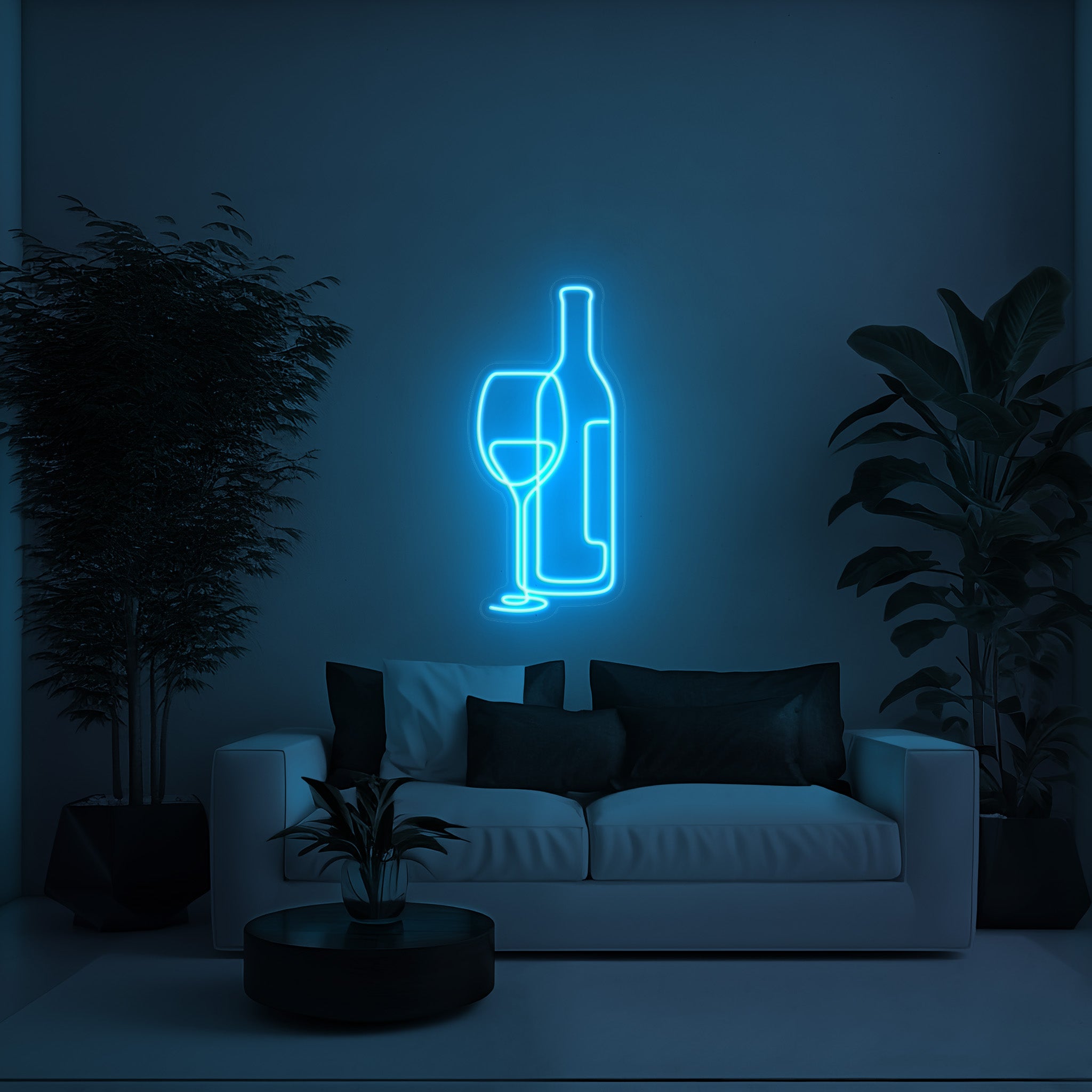 Wine Glass and Bottle Aesthetic LED Neon Sign!