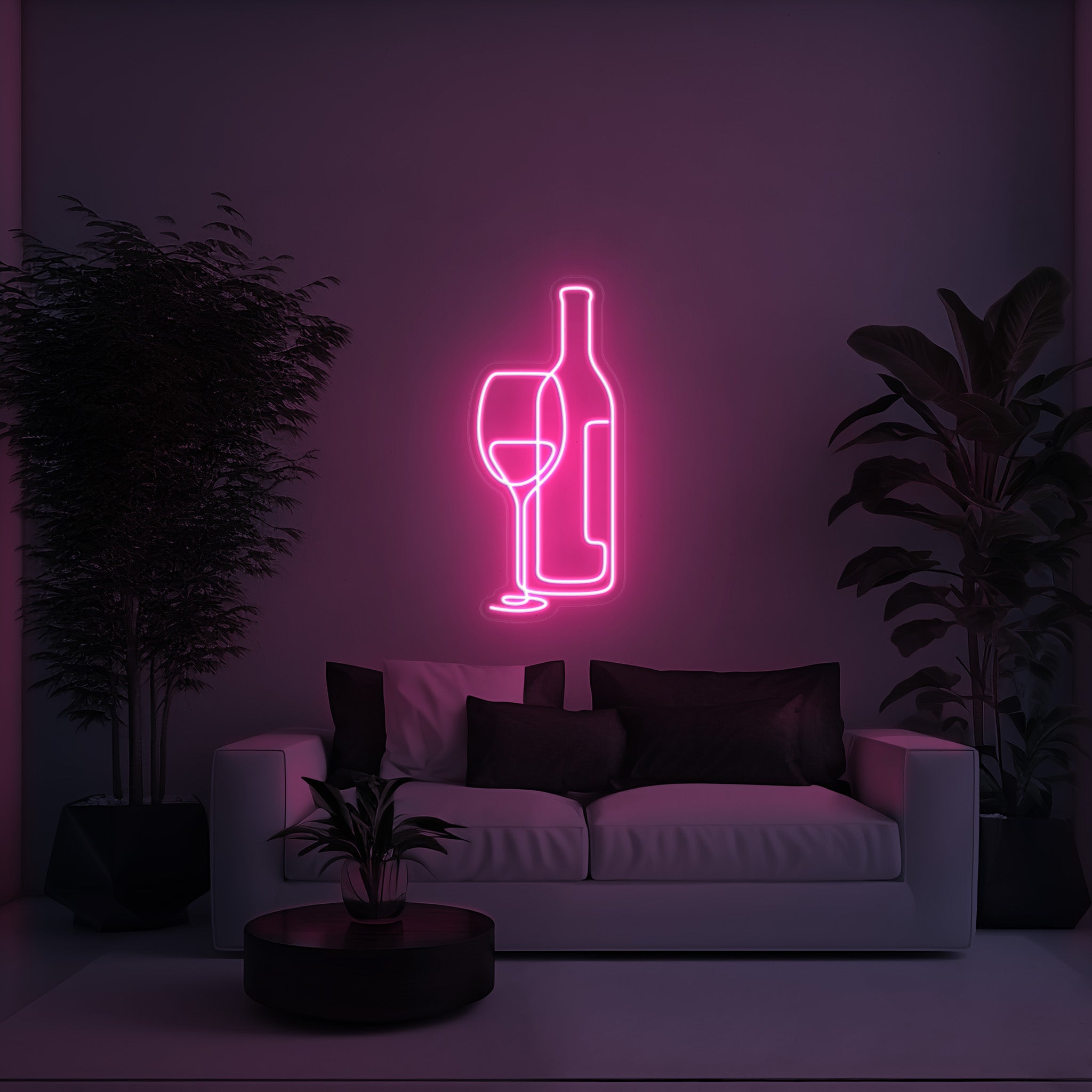 Wine Glass and Bottle Aesthetic LED Neon Sign!