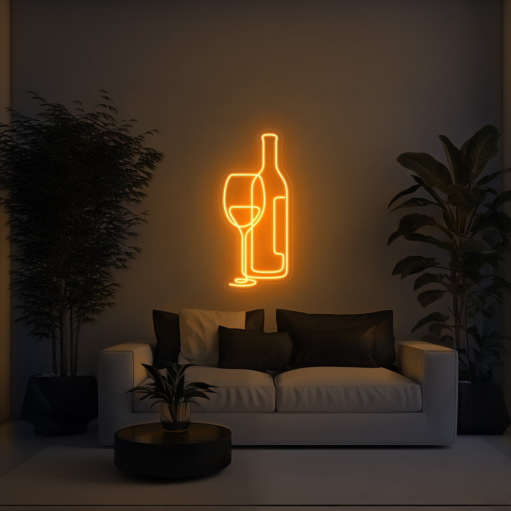 Wine Glass and Bottle Aesthetic LED Neon Sign!