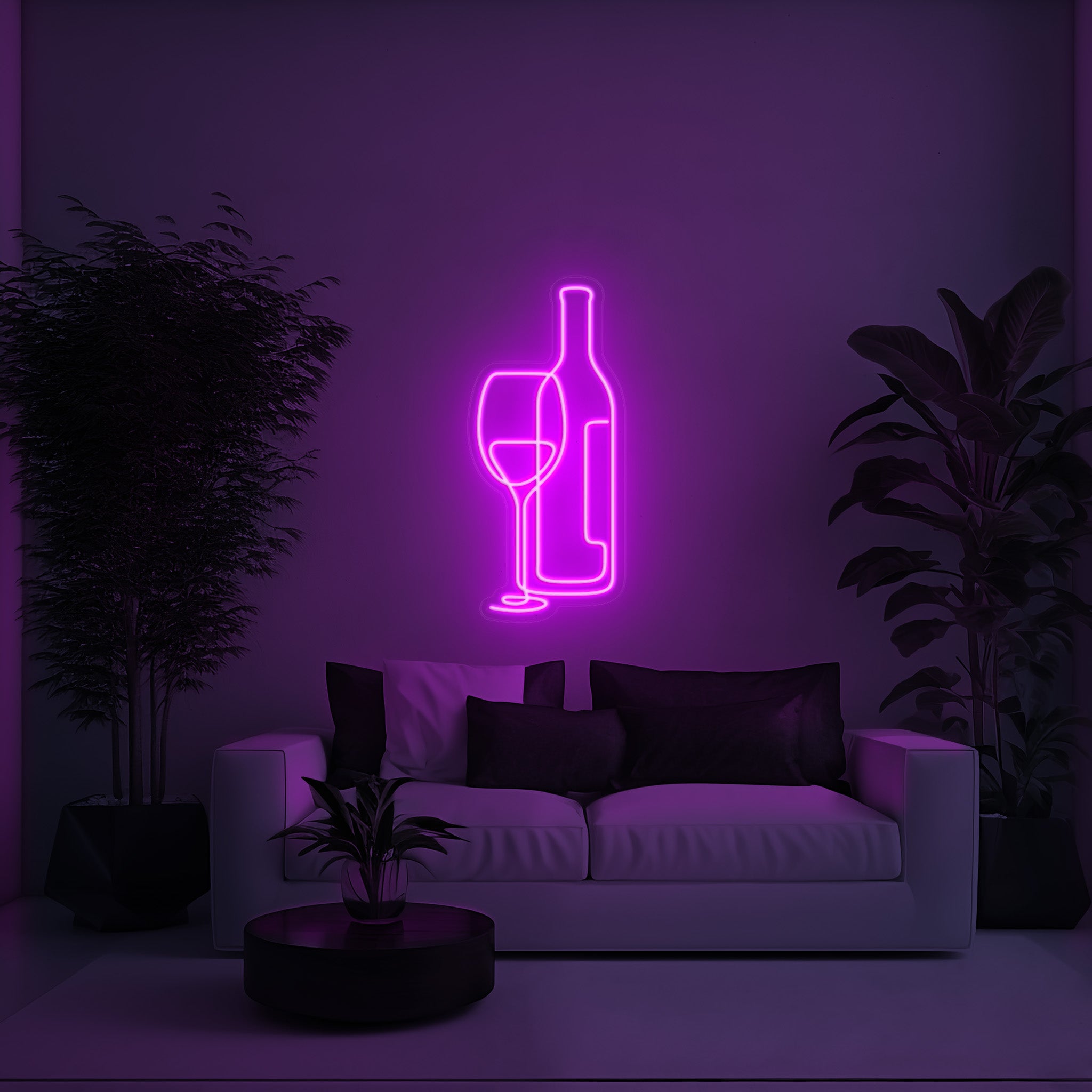 Wine Glass and Bottle Aesthetic LED Neon Sign!