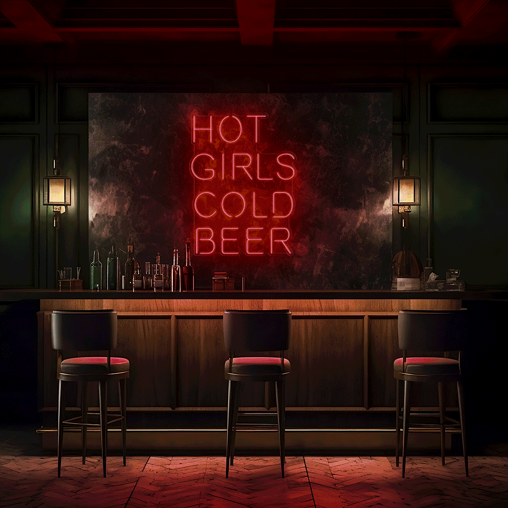 Hot Girls Cold Beer LED Neon Sign!