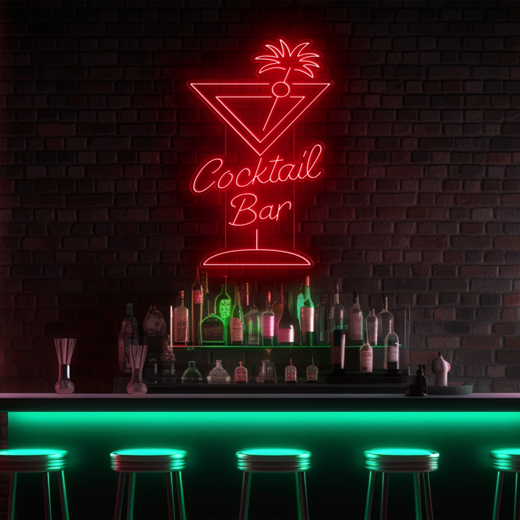 Cocktail Glass Bar LED Neon Sign!