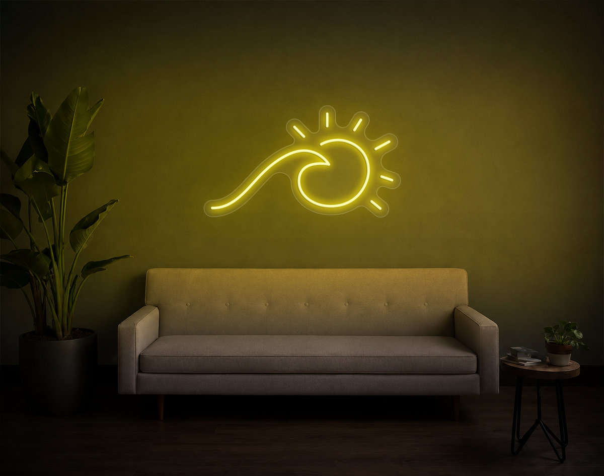 Wave and Sun LED Neon Sign