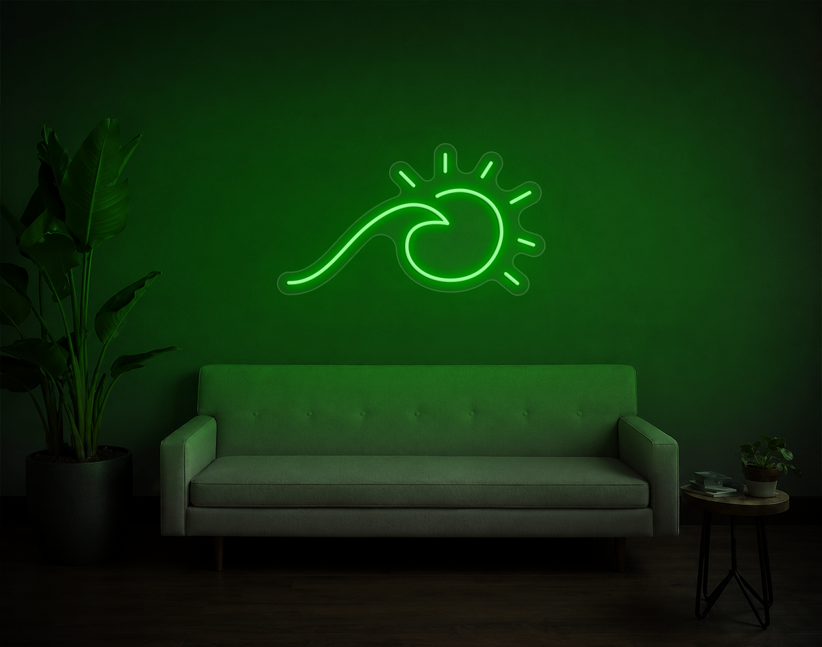 Wave and Sun LED Neon Sign
