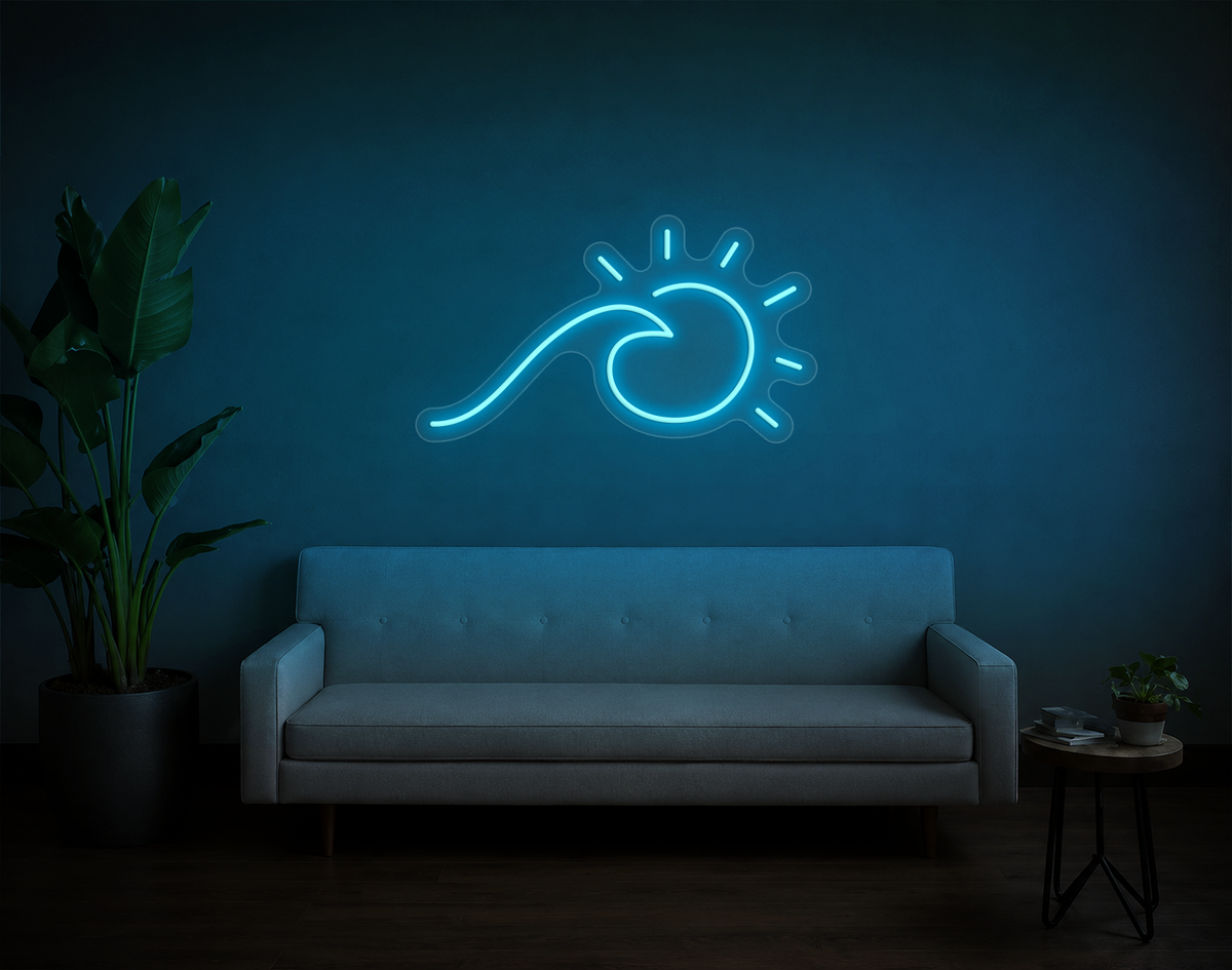Wave and Sun LED Neon Sign