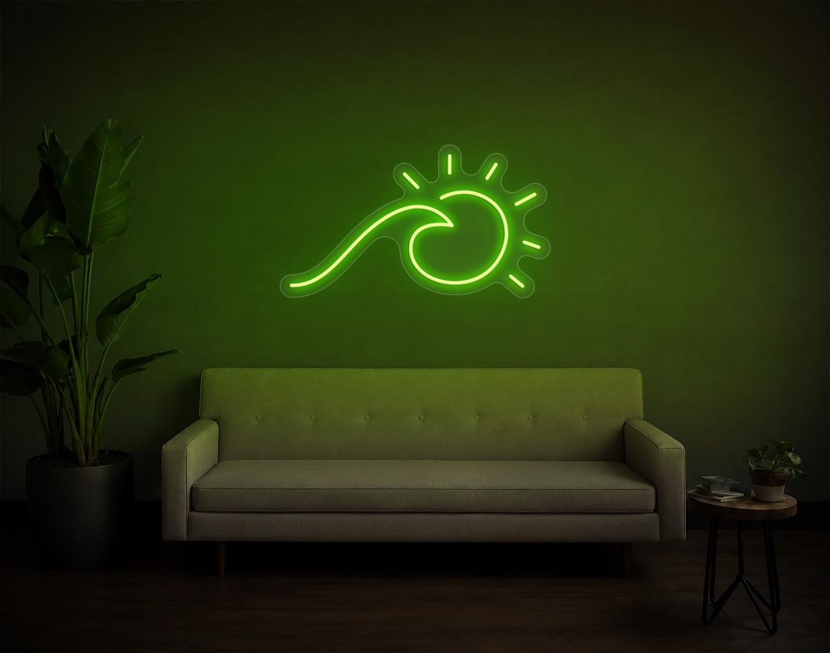 Wave and Sun LED Neon Sign
