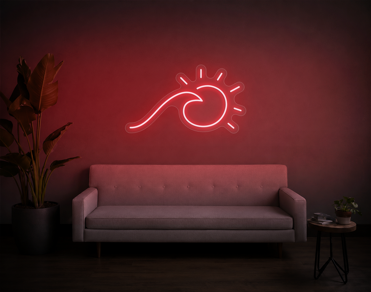 Wave and Sun LED Neon Sign