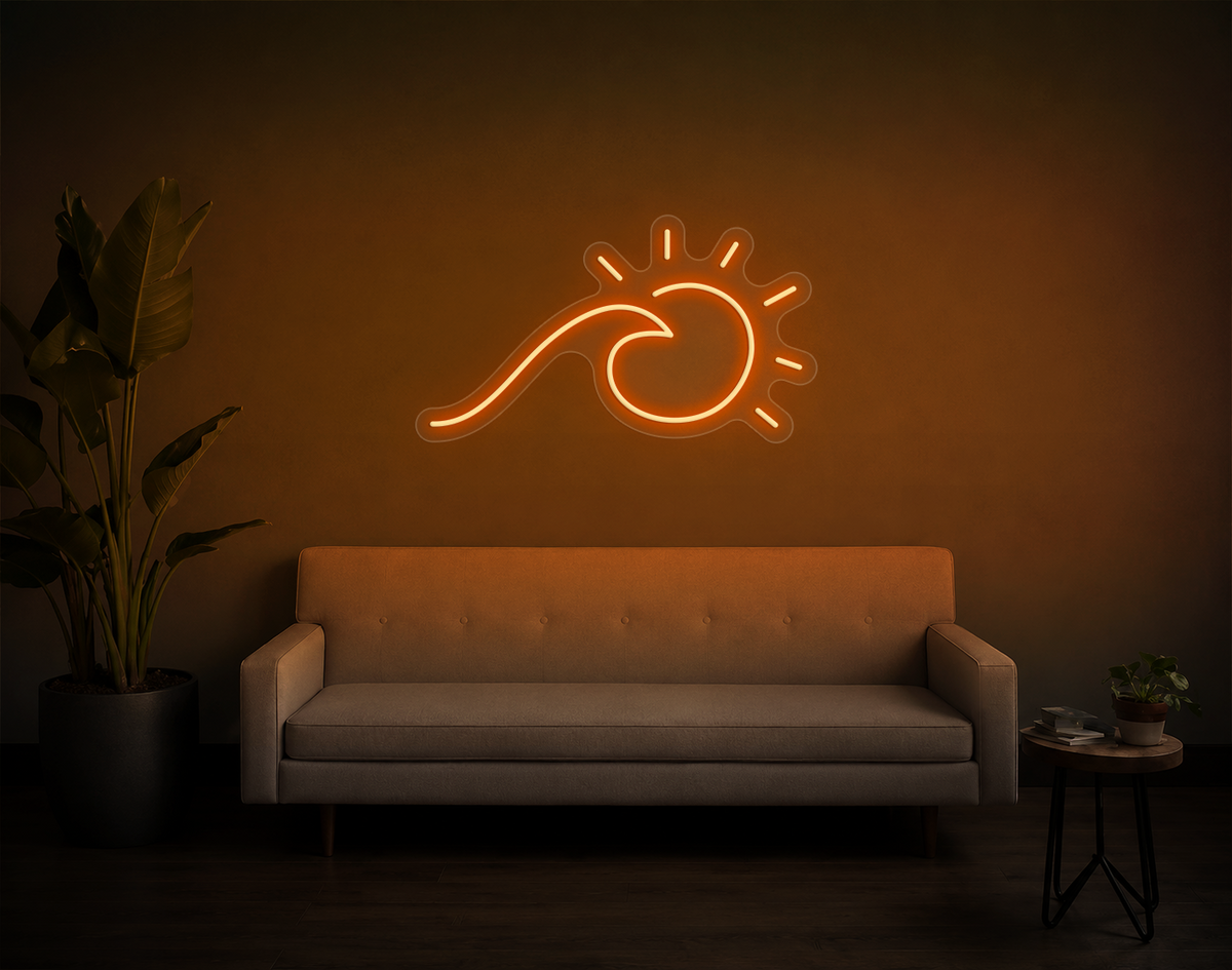 Wave and Sun LED Neon Sign