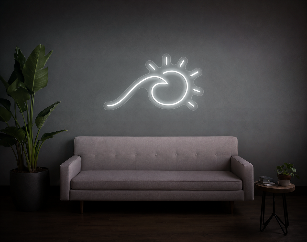Wave and Sun LED Neon Sign