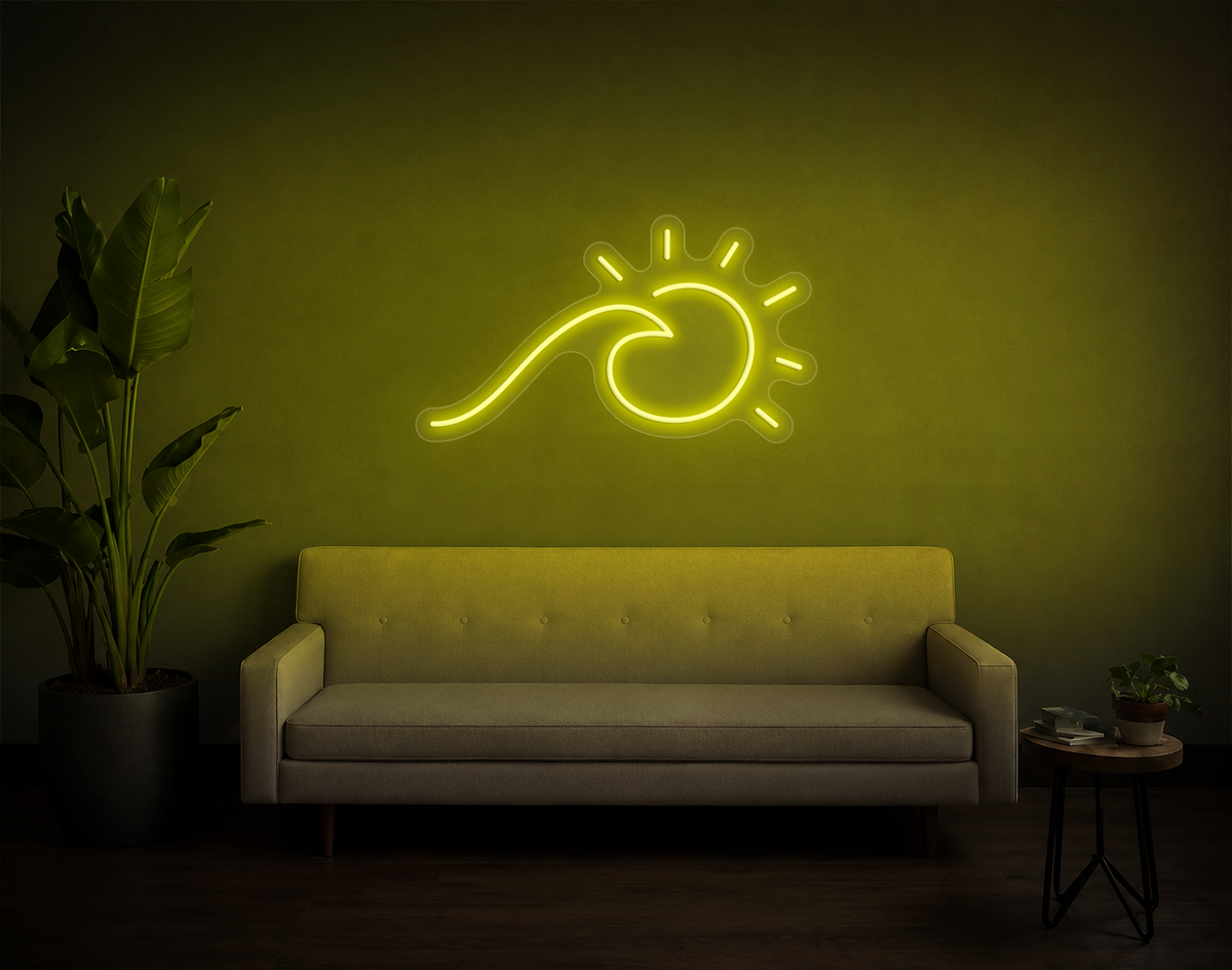 Wave and Sun LED Neon Sign