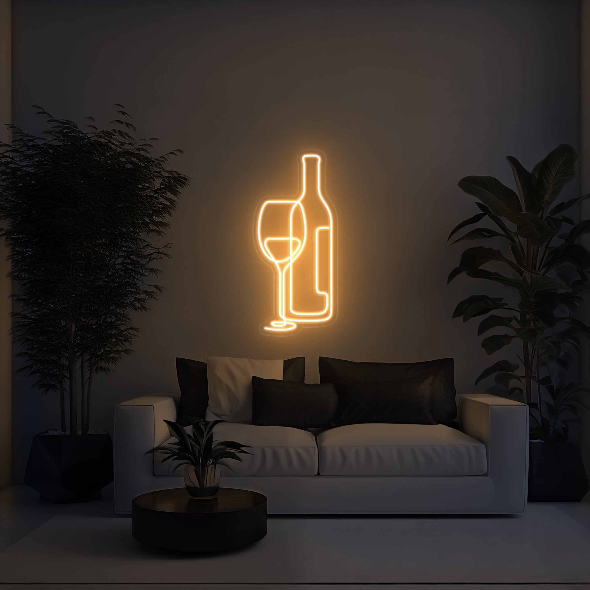 Wine Glass and Bottle Aesthetic LED Neon Sign!