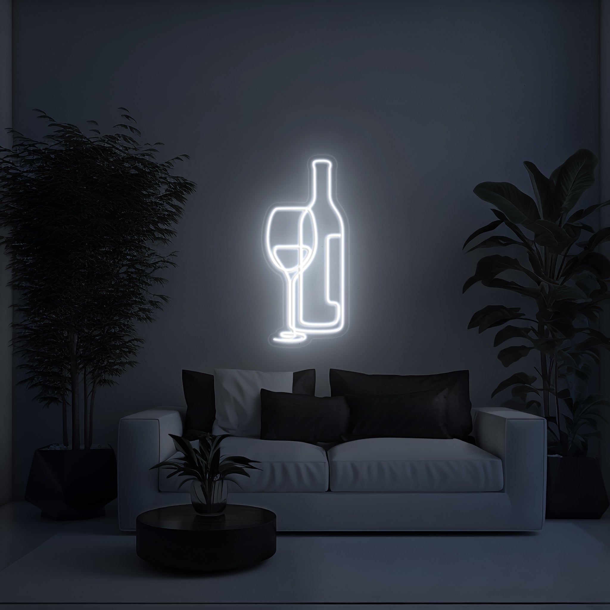 Wine Glass and Bottle Aesthetic LED Neon Sign!