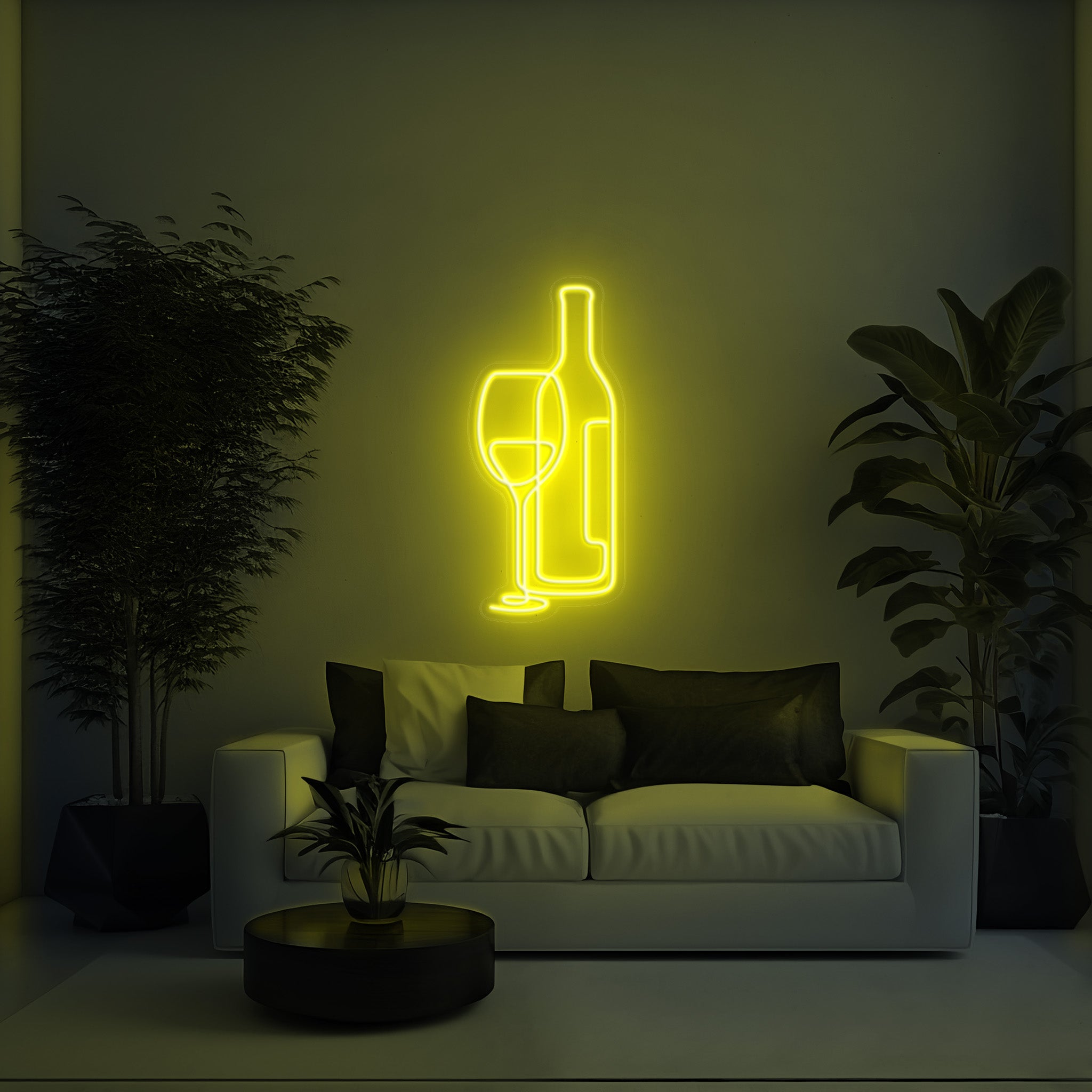 Wine Glass and Bottle Aesthetic LED Neon Sign!