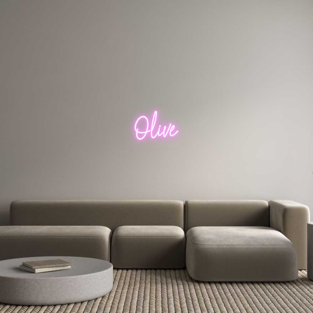 Custom Neon Text - Olive