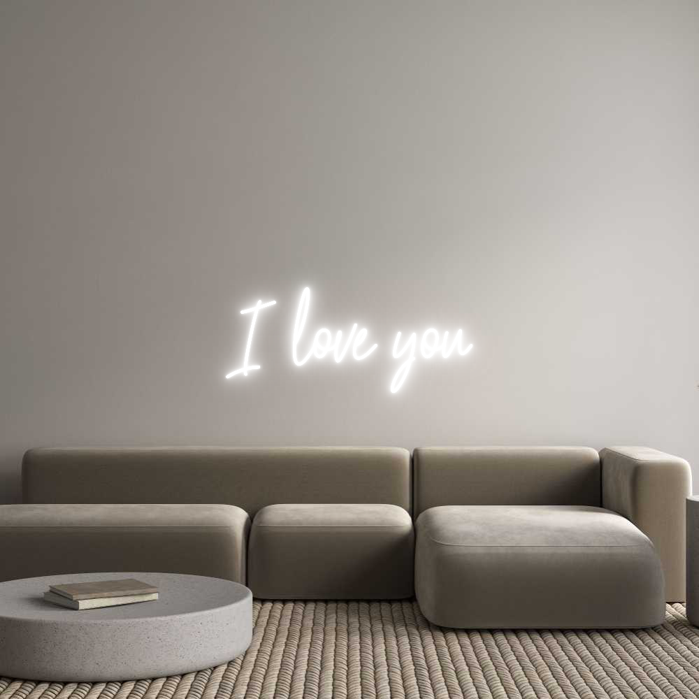Custom Neon Text - I love you