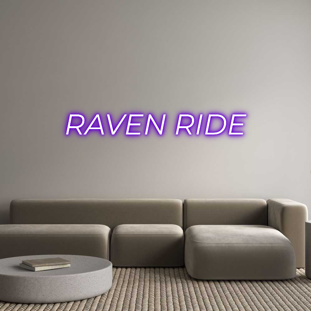Custom Neon Text - RAVEN RIDE