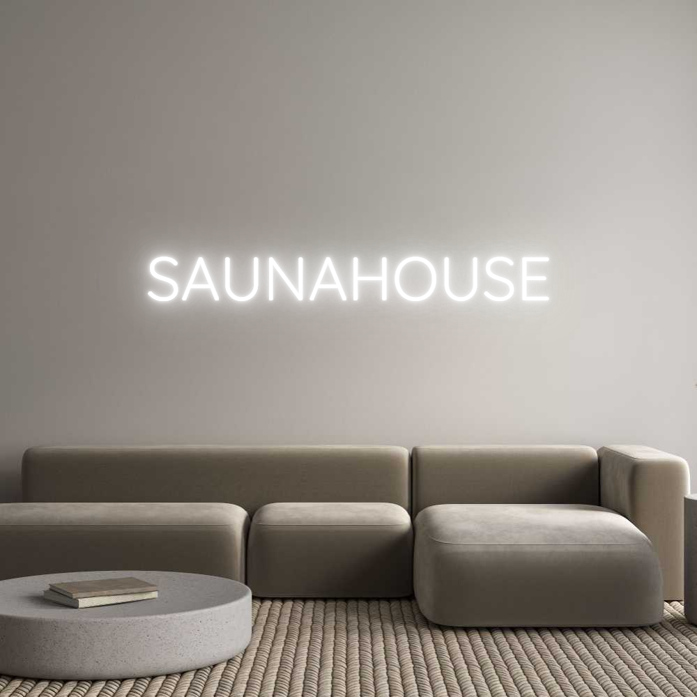 Custom Neon Text - SAUNAHOUSE