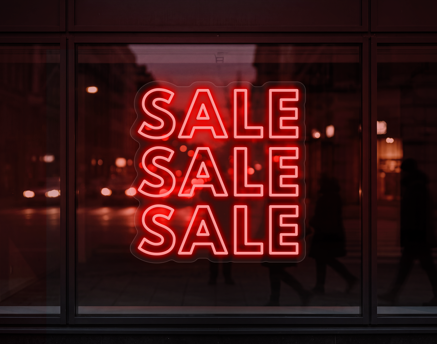 Sale Sale Sale LED Neon Sign - Coral Orange