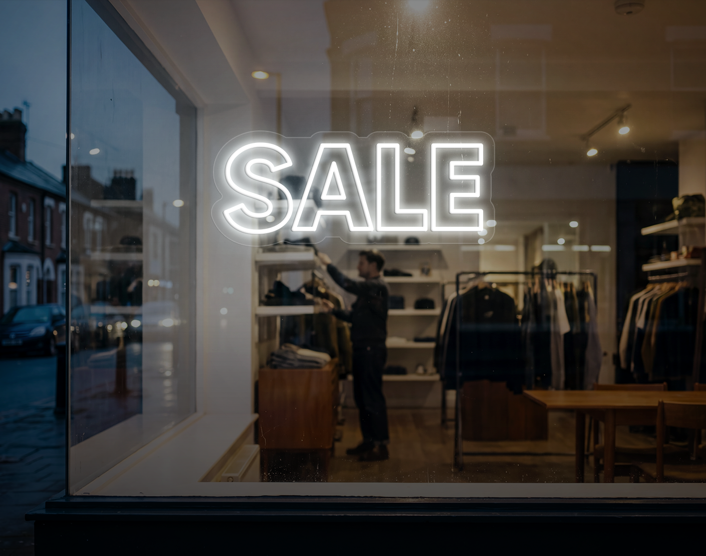 Sale LED Neon Sign - White