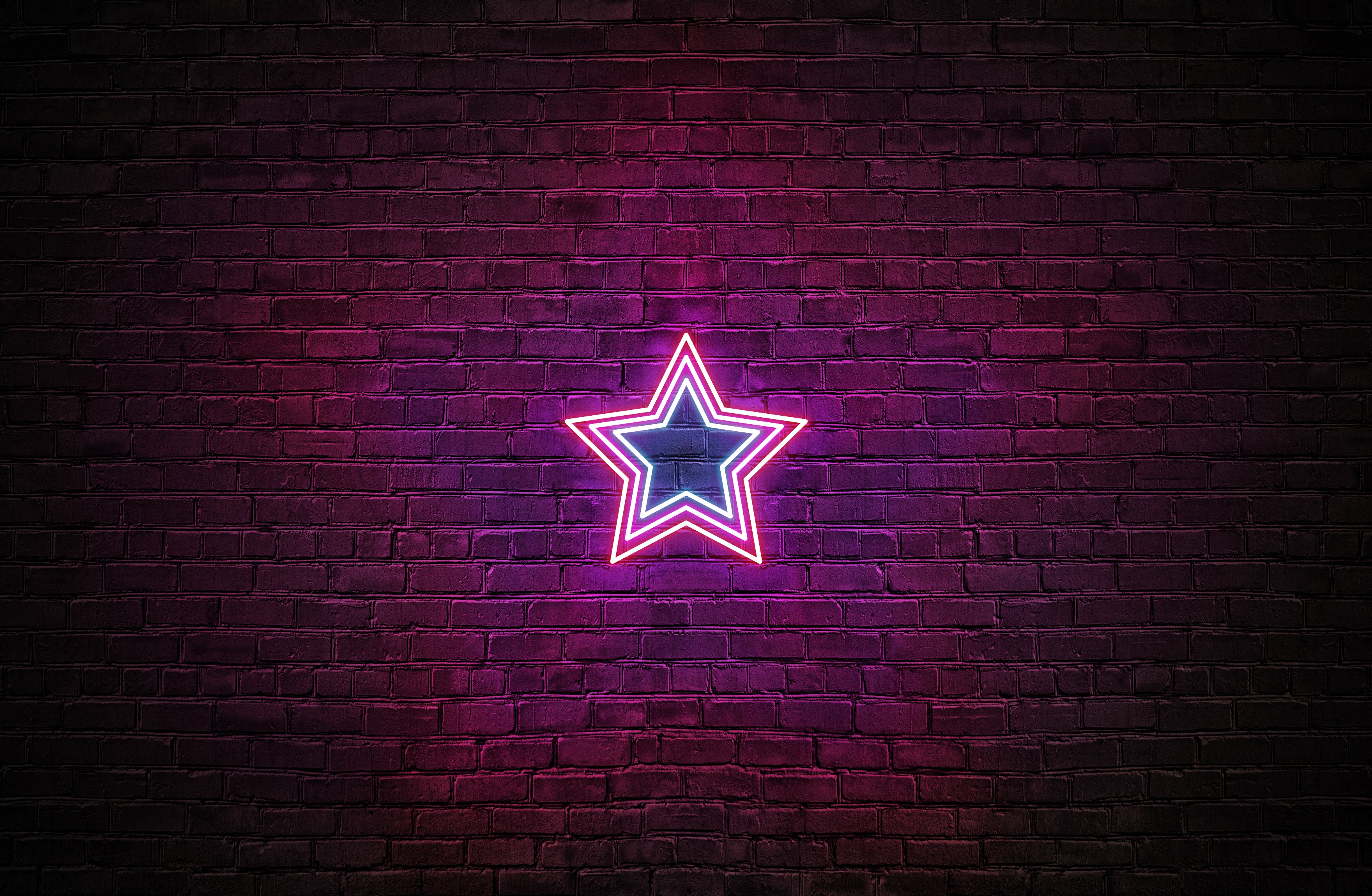 Triple Star LED neon sign