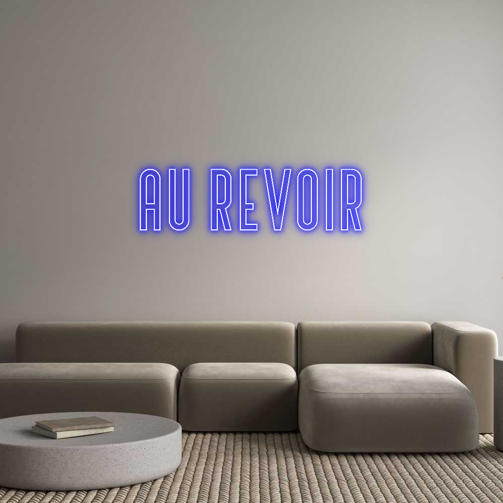 Custom Neon Text - au revoir