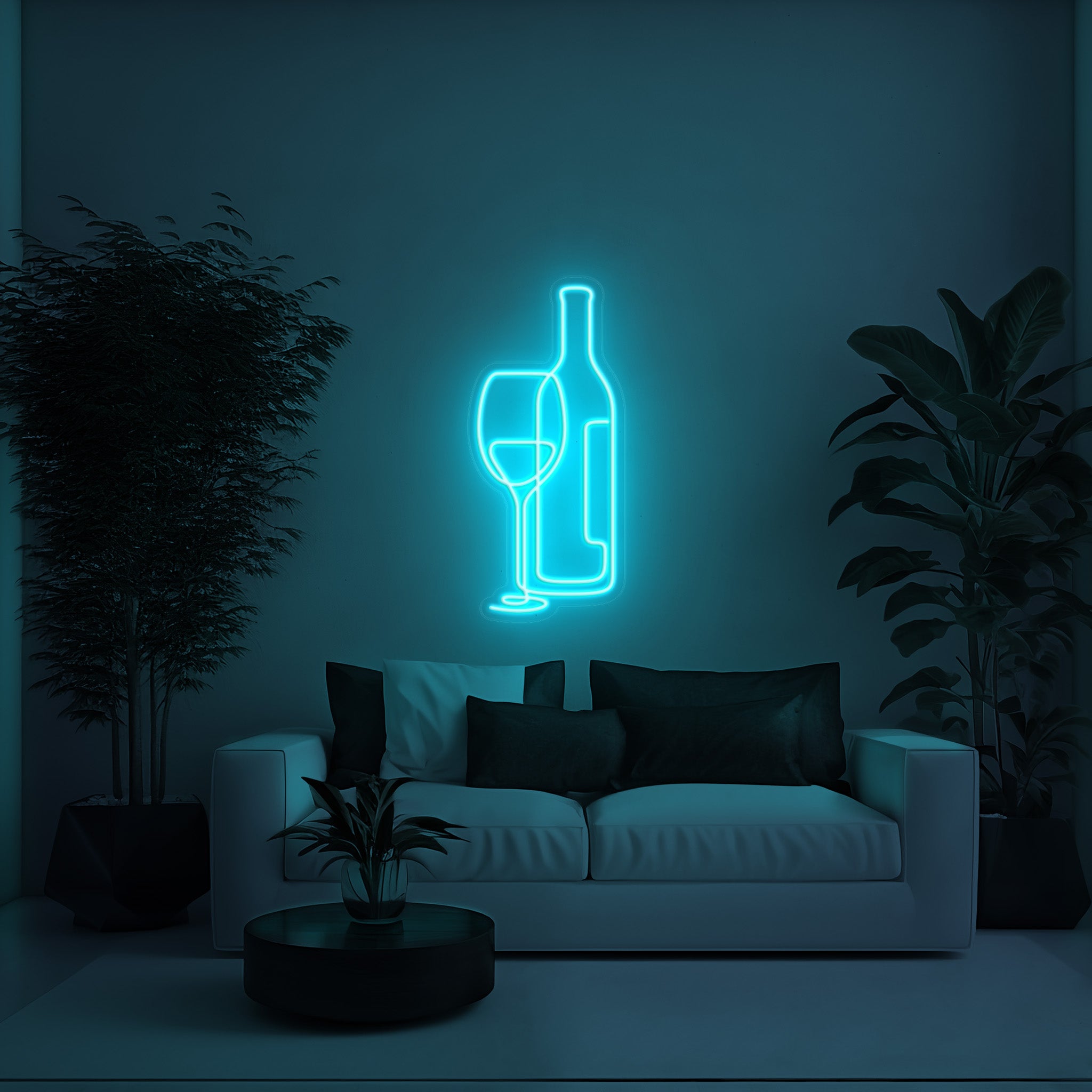Wine Glass and Bottle Aesthetic LED Neon Sign!