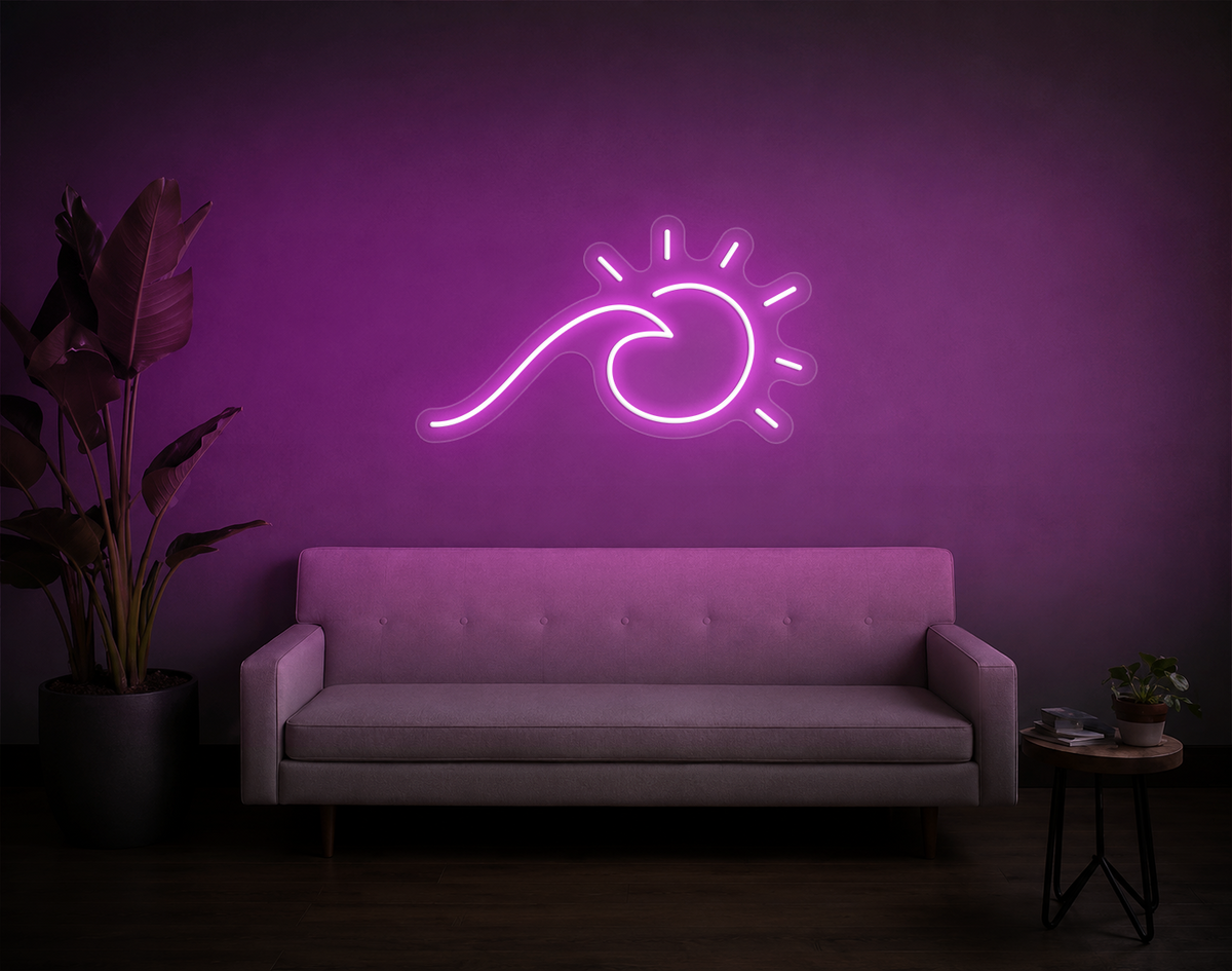 Wave and Sun LED Neon Sign