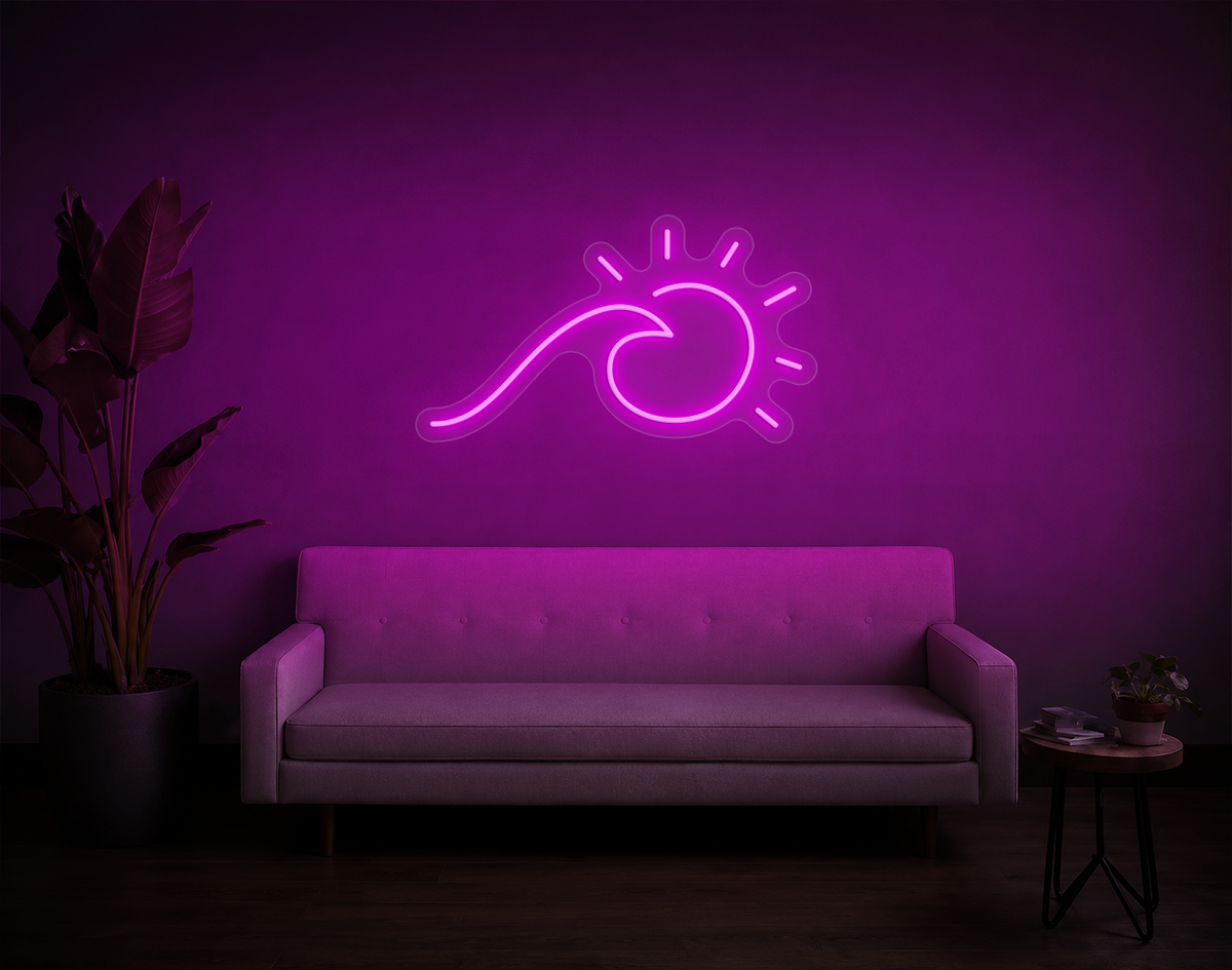 Wave and Sun LED Neon Sign