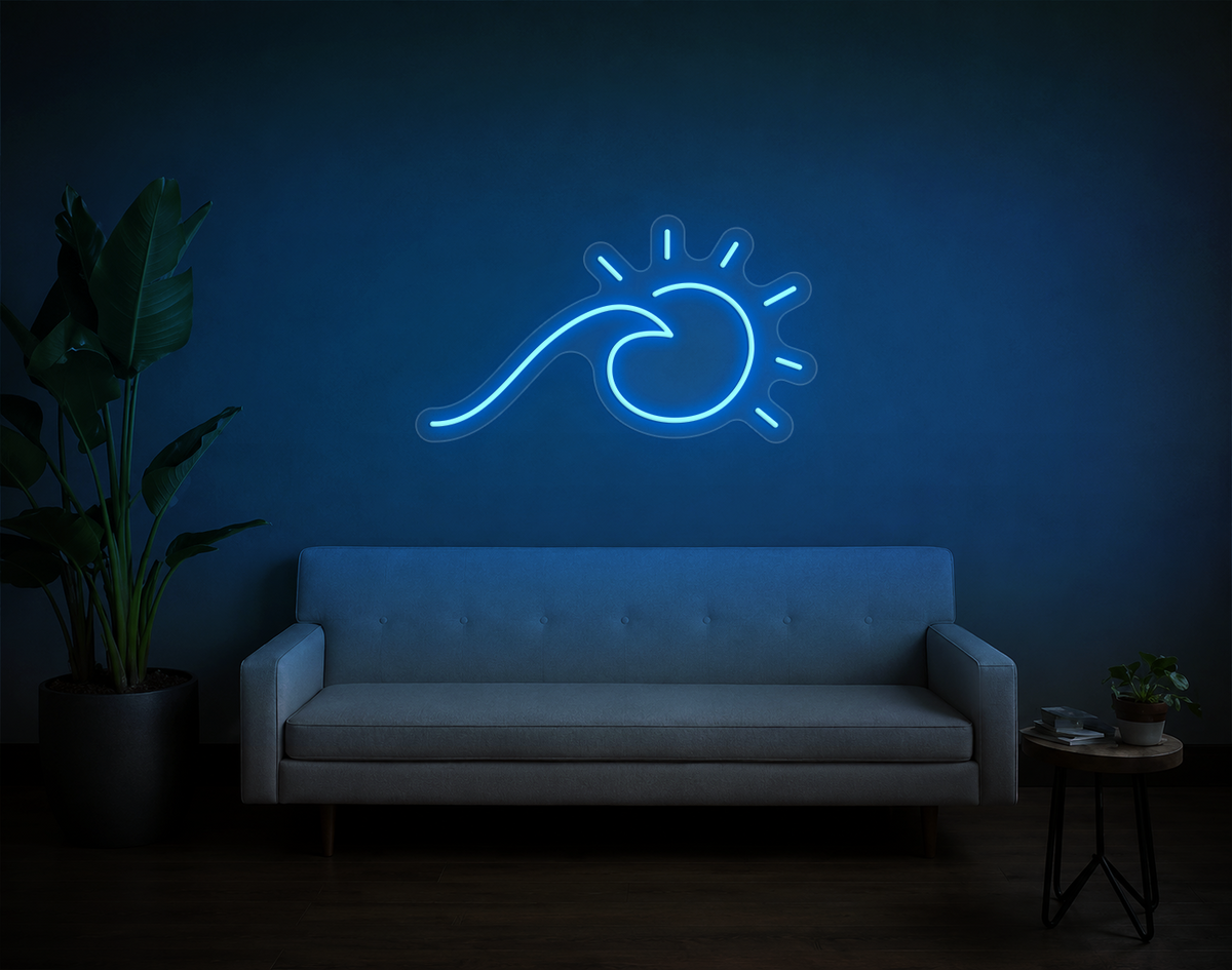 Wave and Sun LED Neon Sign
