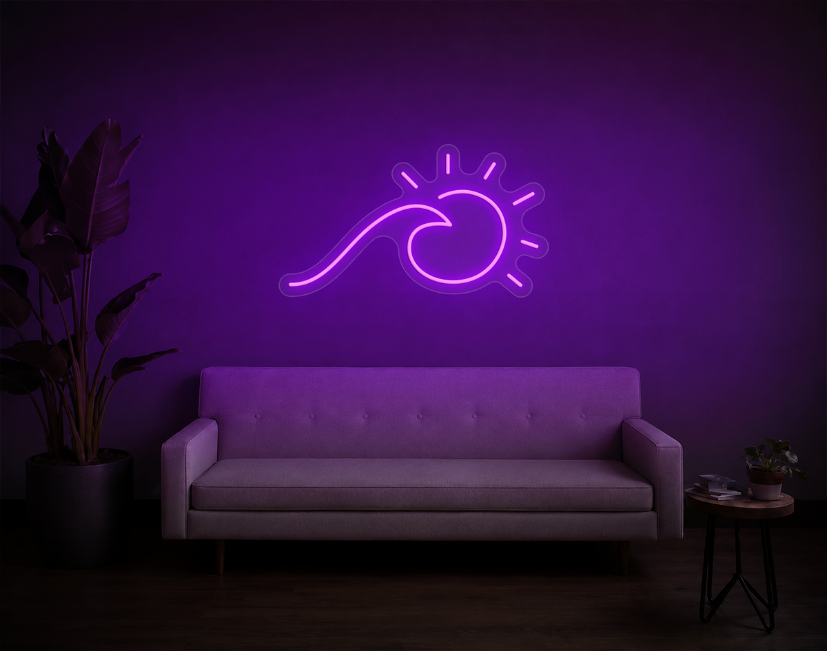 Wave and Sun LED Neon Sign