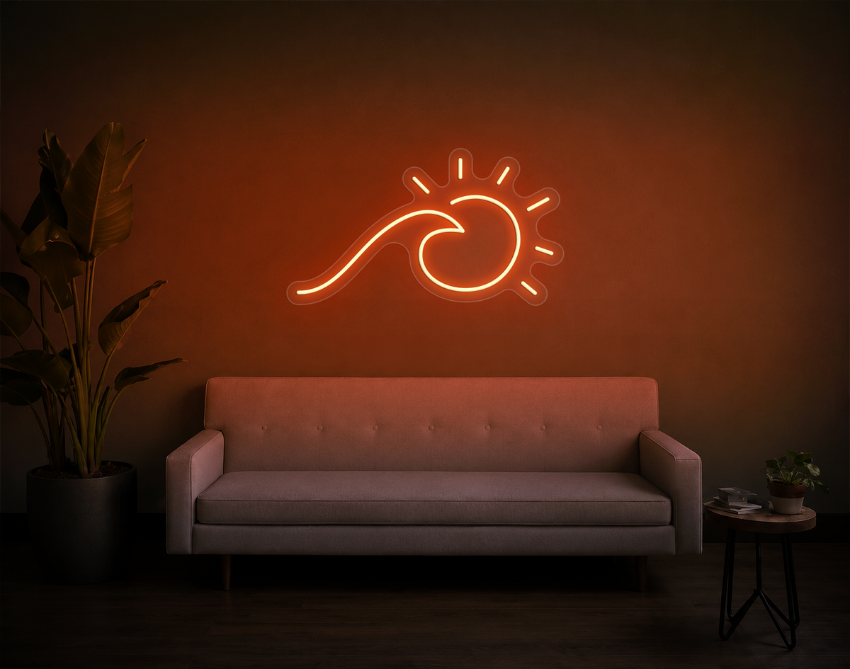 Wave and Sun LED Neon Sign