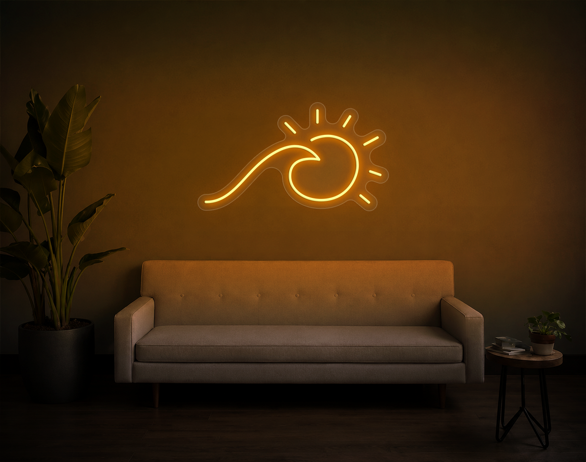 Wave and Sun LED Neon Sign