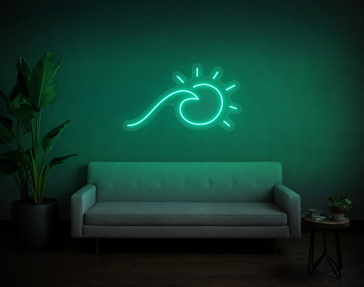 Wave and Sun LED Neon Sign