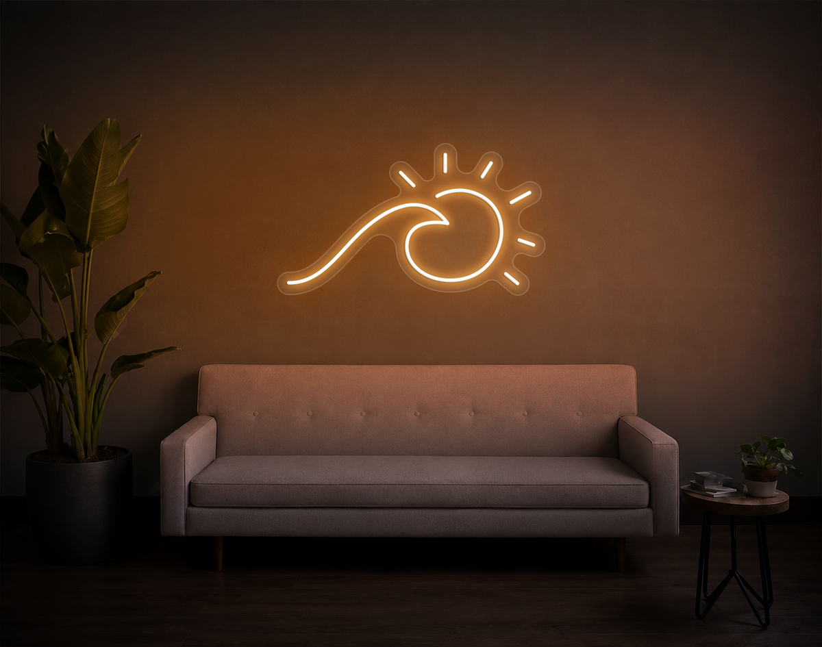 Wave and Sun LED Neon Sign
