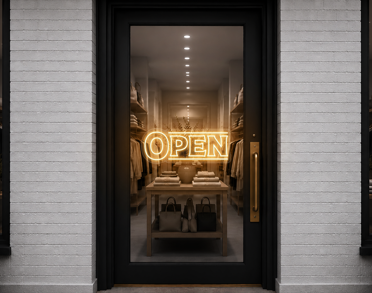 Classic Type Open LED Neon Sign - Warm White