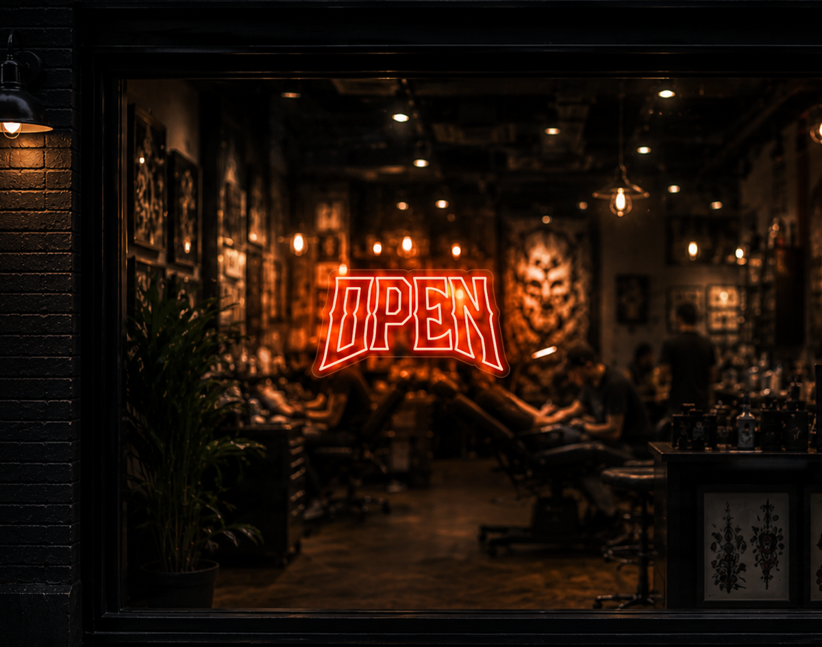 Edgy Type Open LED Neon Sign - Orange