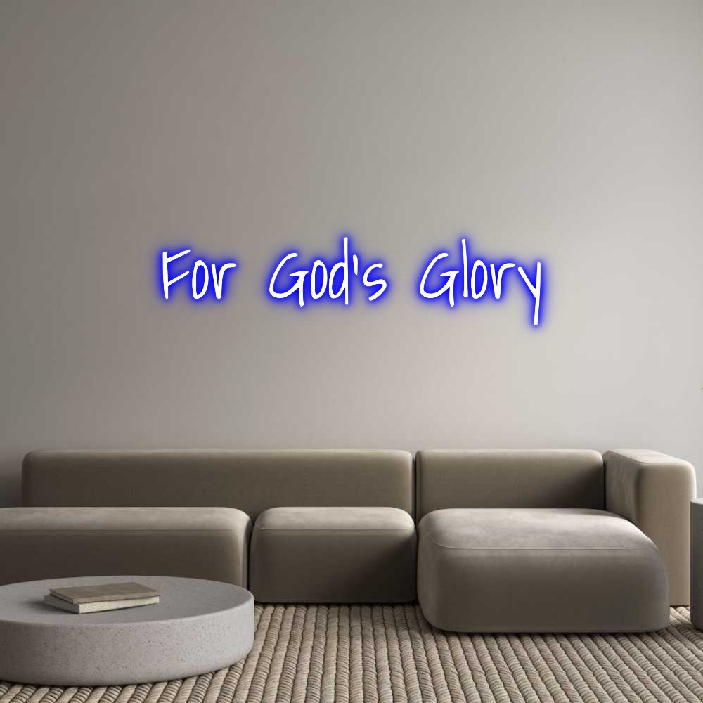 Custom Neon Text - For God's Glory