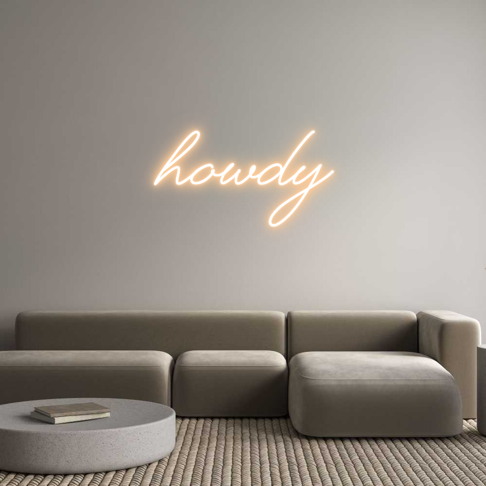 Custom Neon Text - howdy