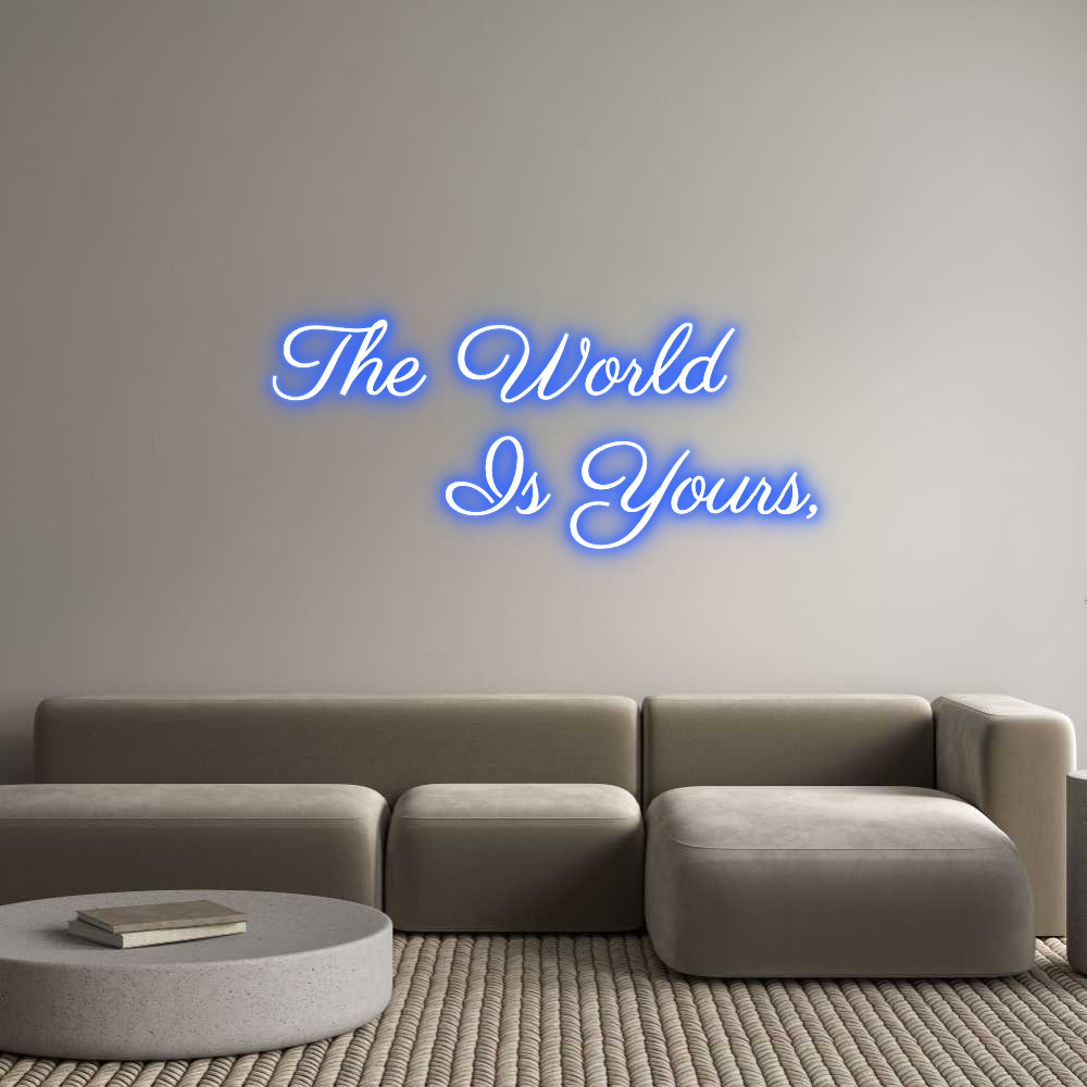 Custom Neon Text - The World 
 ...