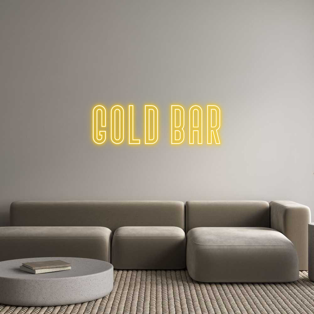 Custom Neon Text - Gold Bar