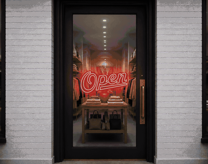 Retro Script Open LED Neon Sign - Full Colour Spectrum
