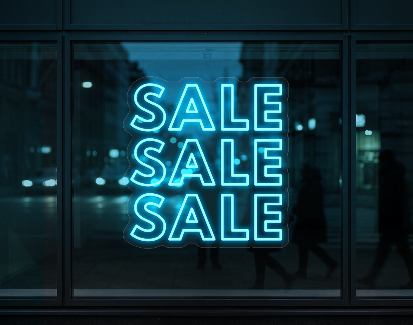 Sale Sale Sale LED Neon Sign - Ice Blue