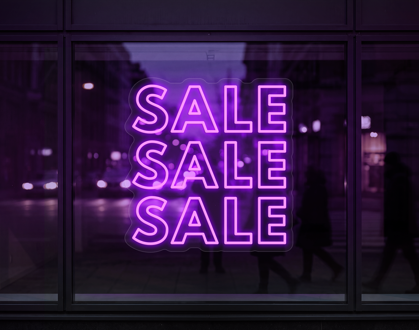 Sale Sale Sale LED Neon Sign - Lilac Purple