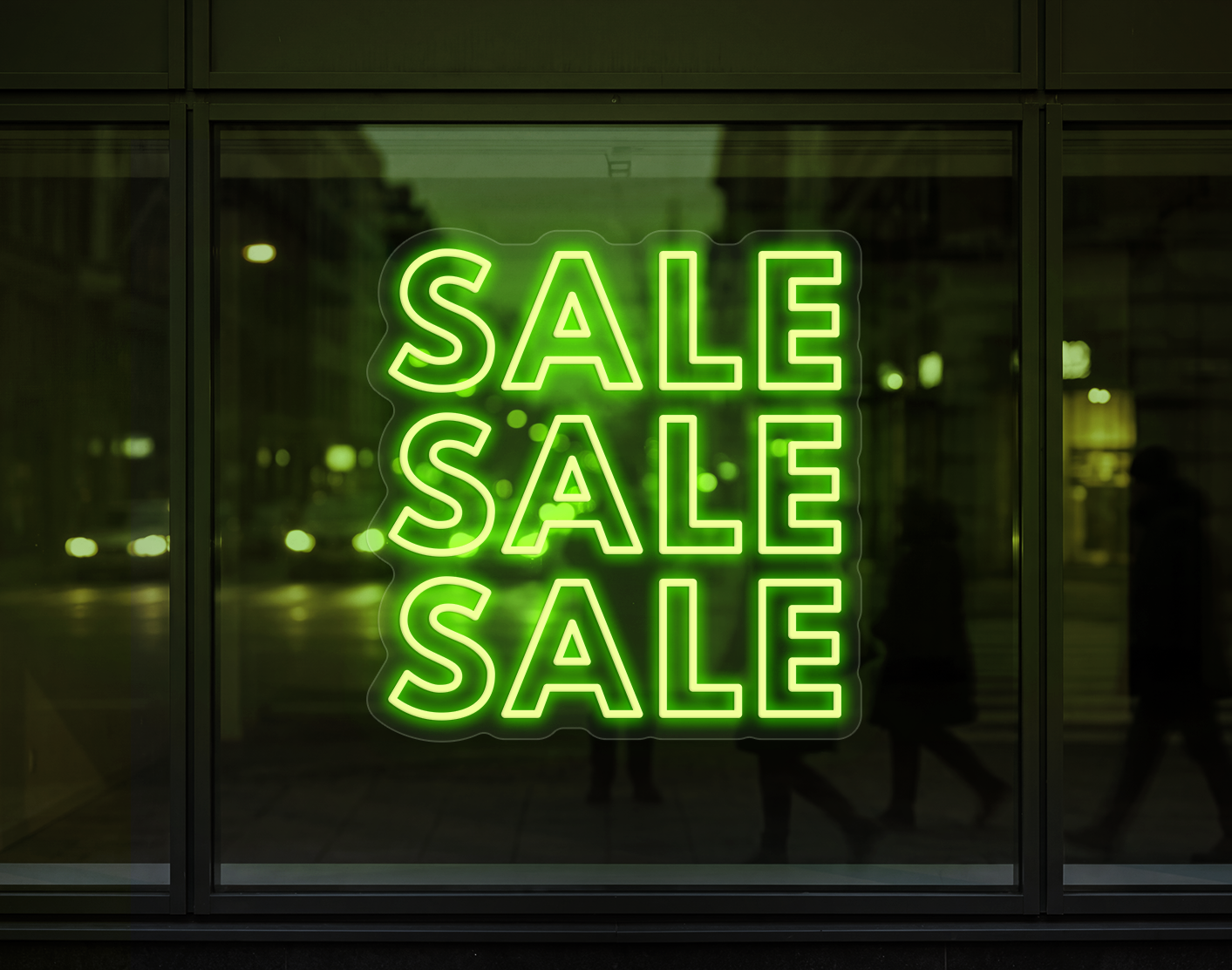 Sale Sale Sale LED Neon Sign - Lime