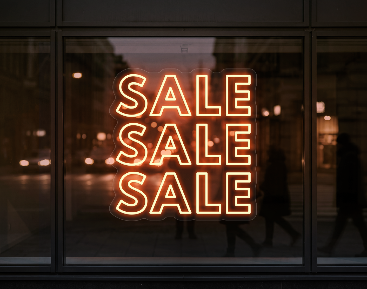 Sale Sale Sale LED Neon Sign - Peach Orange